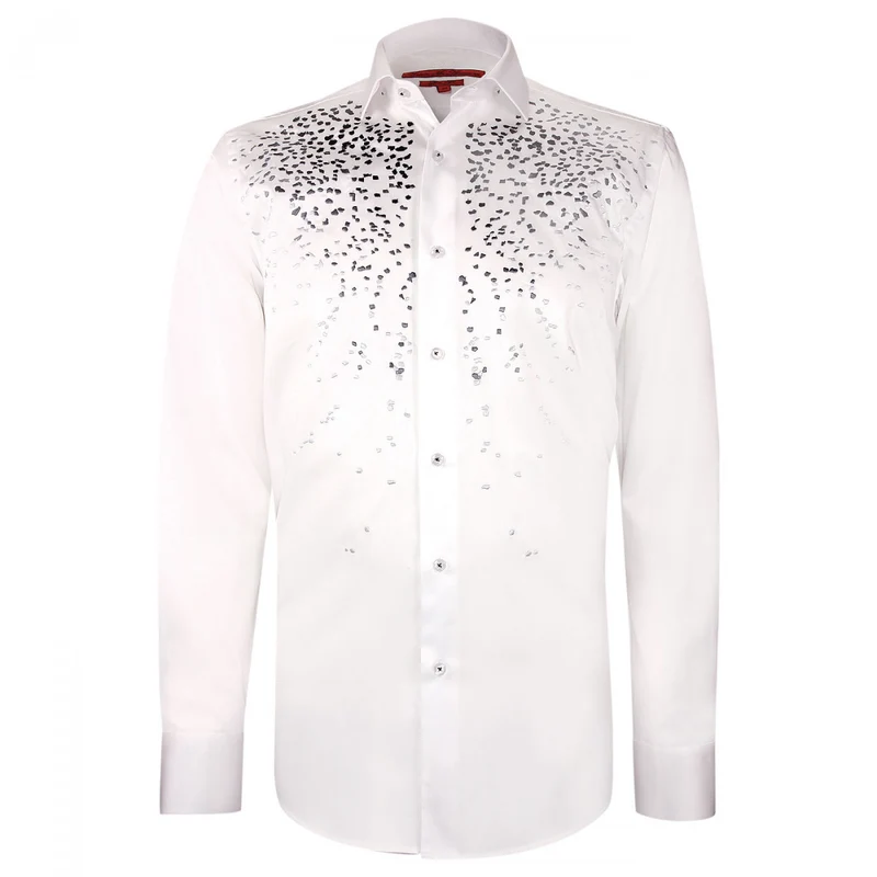 Chemise homme à motifs brodés coupe cintrée SNOWY Andrew Mac Allister