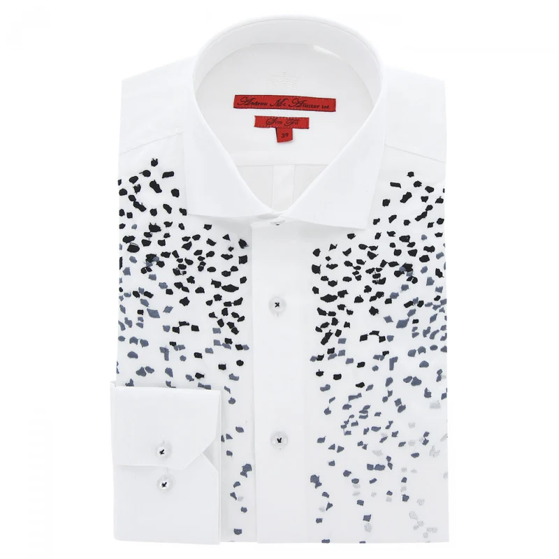 Chemise homme à motifs brodés coupe cintrée SNOWY Andrew Mac Allister