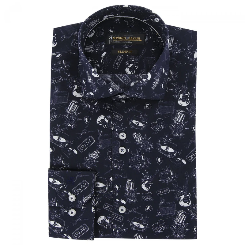 Chemise homme tissu imprimé coupe cintrée ZIK Emporio balzani