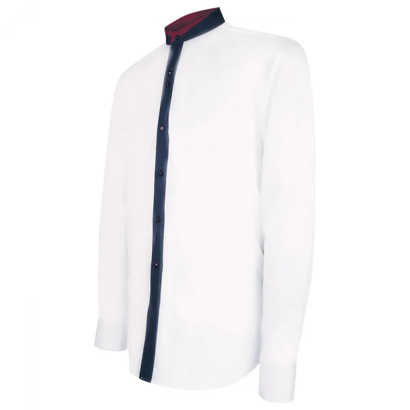 Chemise homme col mao bicolore coupe cintrée MODAO Emporio balzani