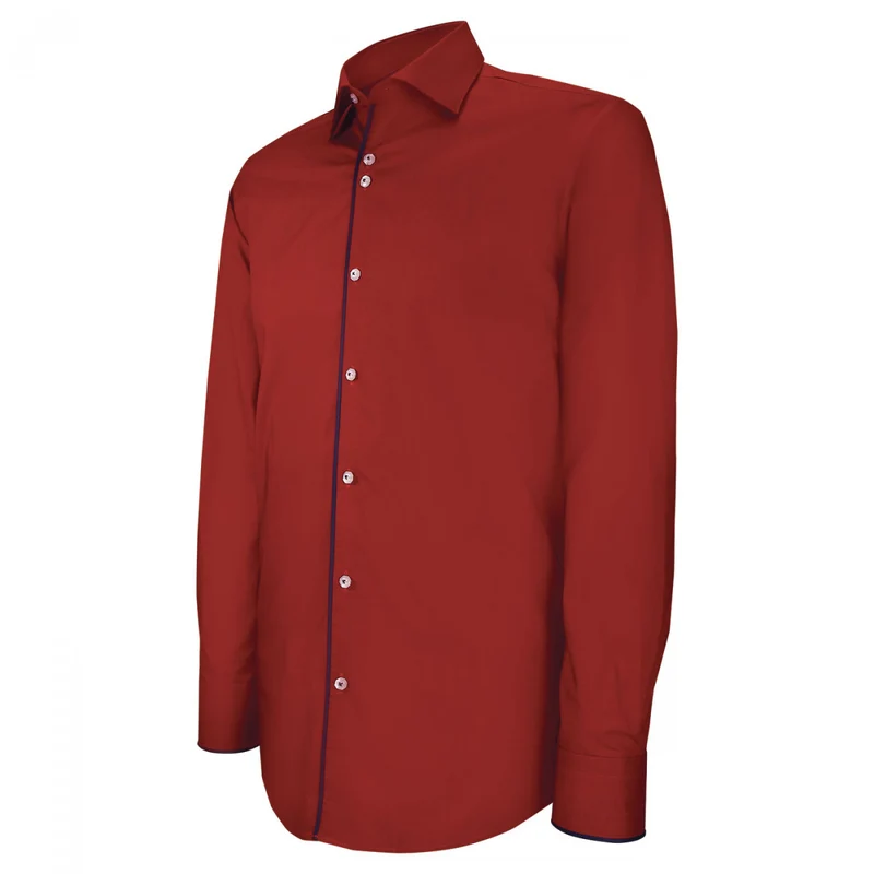 Chemise homme unie avec liseré coupe cintrée GALONI Emporio balzani