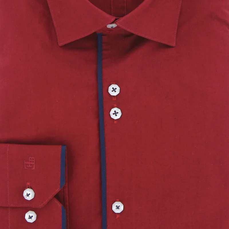 Chemise homme unie avec liseré coupe cintrée GALONI Emporio balzani