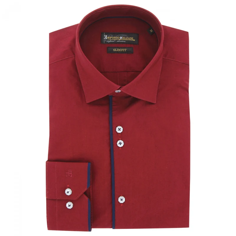 Chemise homme unie avec liseré coupe cintrée GALONI Emporio balzani