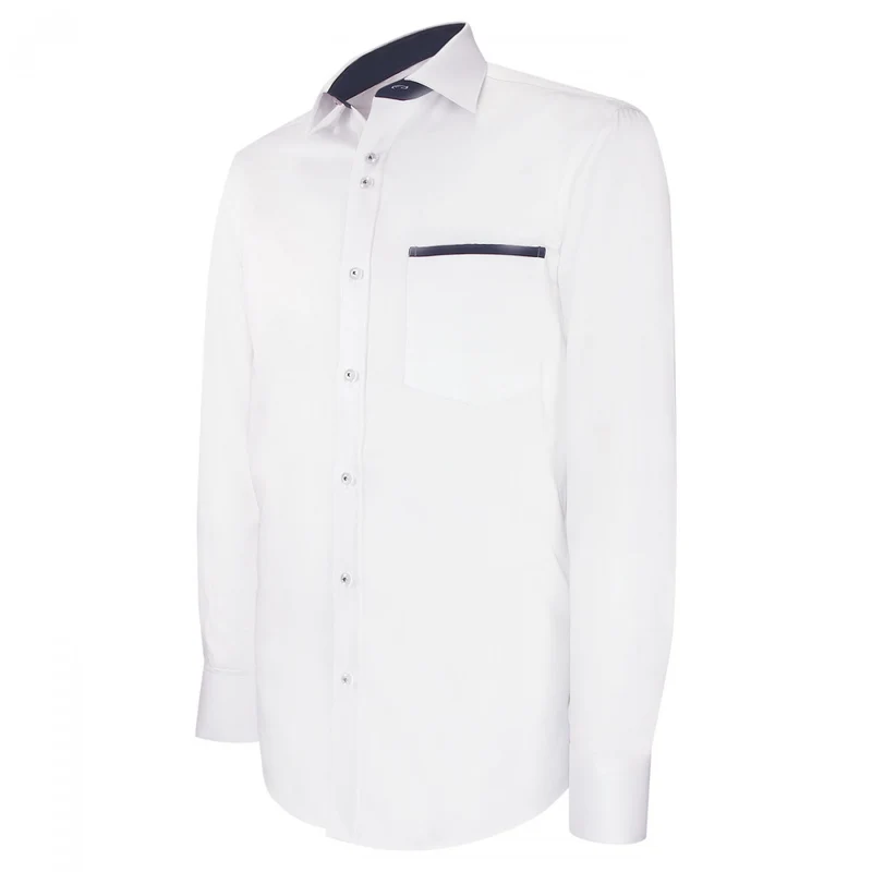 Chemise homme unie liseré sur poche coupe cintrée TASCOPO Emporio balzani