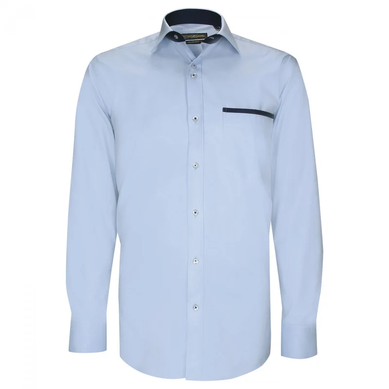 Chemise homme unie liseré sur poche coupe cintrée TASCOPO Emporio balzani