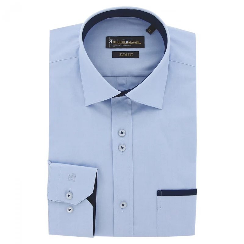 Chemise homme unie liseré sur poche coupe cintrée TASCOPO Emporio balzani
