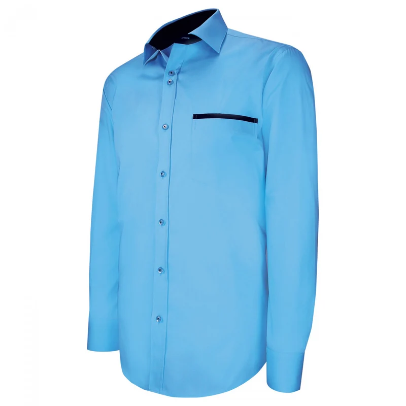 Chemise homme unie liseré sur poche coupe cintrée TASCOPO Emporio balzani