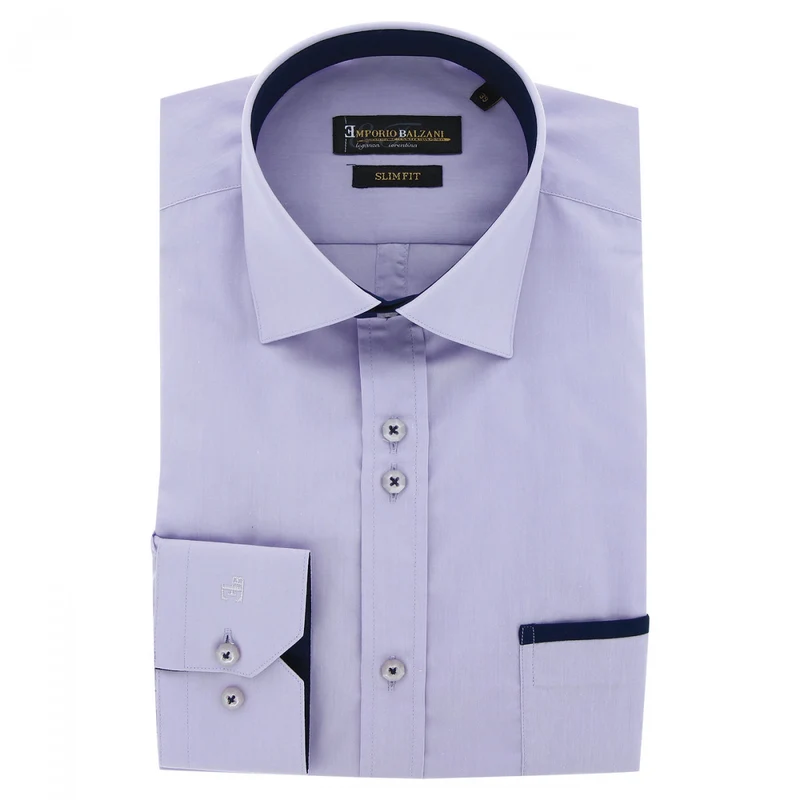 Chemise homme unie liseré sur poche coupe cintrée TASCOPO Emporio balzani