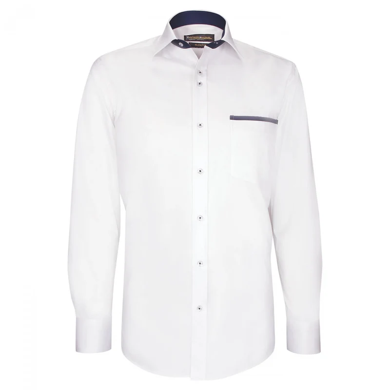 Chemise homme unie liseré sur poche coupe cintrée TASCOPO Emporio balzani