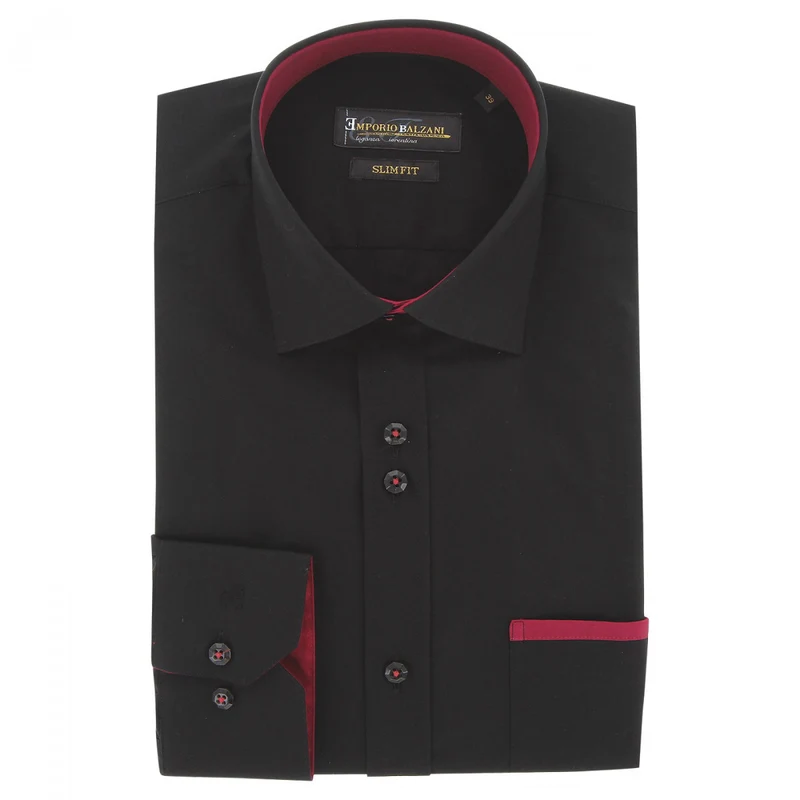 Chemise homme unie liseré sur poche coupe cintrée TASSORO Emporio balzani