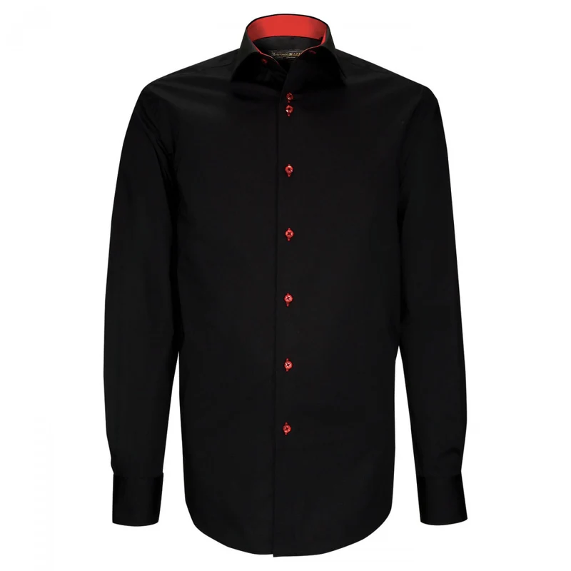 Chemise homme unie noire coupe droite CLAROSSO Emporio balzani