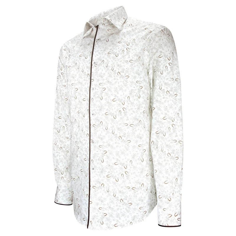 Chemise homme tissu imprimé fleuri coupe droite FLOWLEAF Andrew Mac Allister
