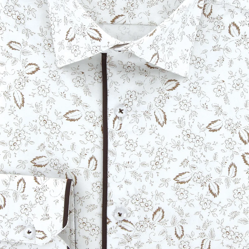 Chemise homme tissu imprimé fleuri coupe droite FLOWLEAF Andrew Mac Allister