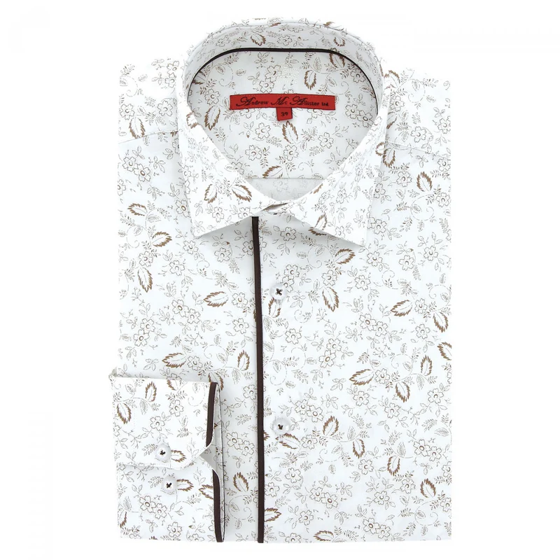 Chemise homme tissu imprimé fleuri coupe droite FLOWLEAF Andrew Mac Allister