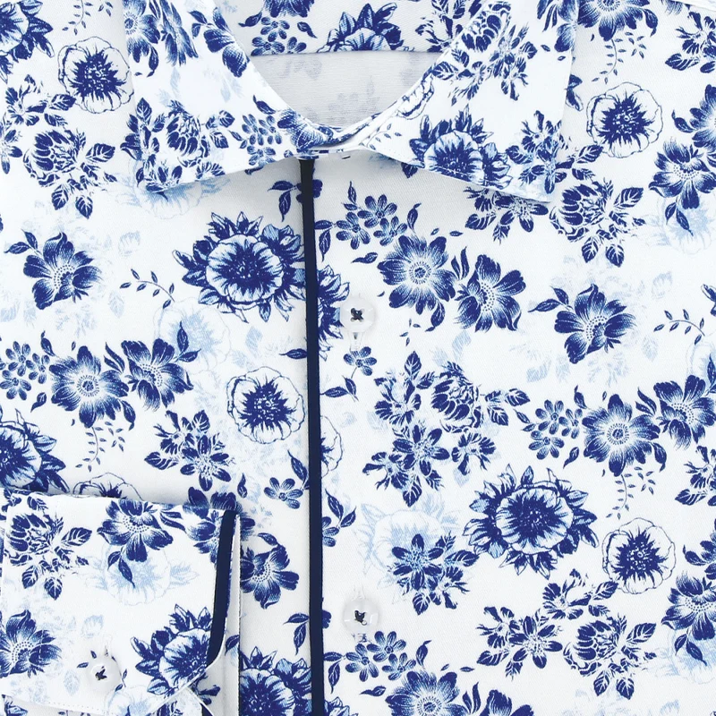 Chemise homme tissu imprimé fleuri coupe droite FLOWERED Andrew Mac Allister