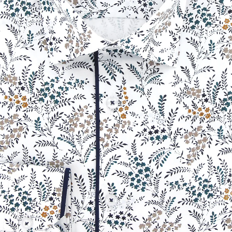 Chemise homme tissu imprimé fleuri coupe droite FLOWEAR Andrew Mac Allister