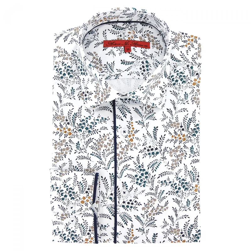 Chemise homme tissu imprimé fleuri coupe droite FLOWEAR Andrew Mac Allister