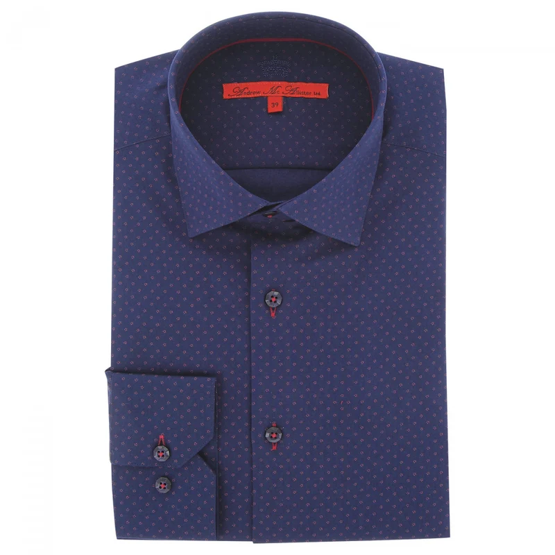 Chemise homme tissu imprimé coupe droite BLUEINK Andrew Mac Allister