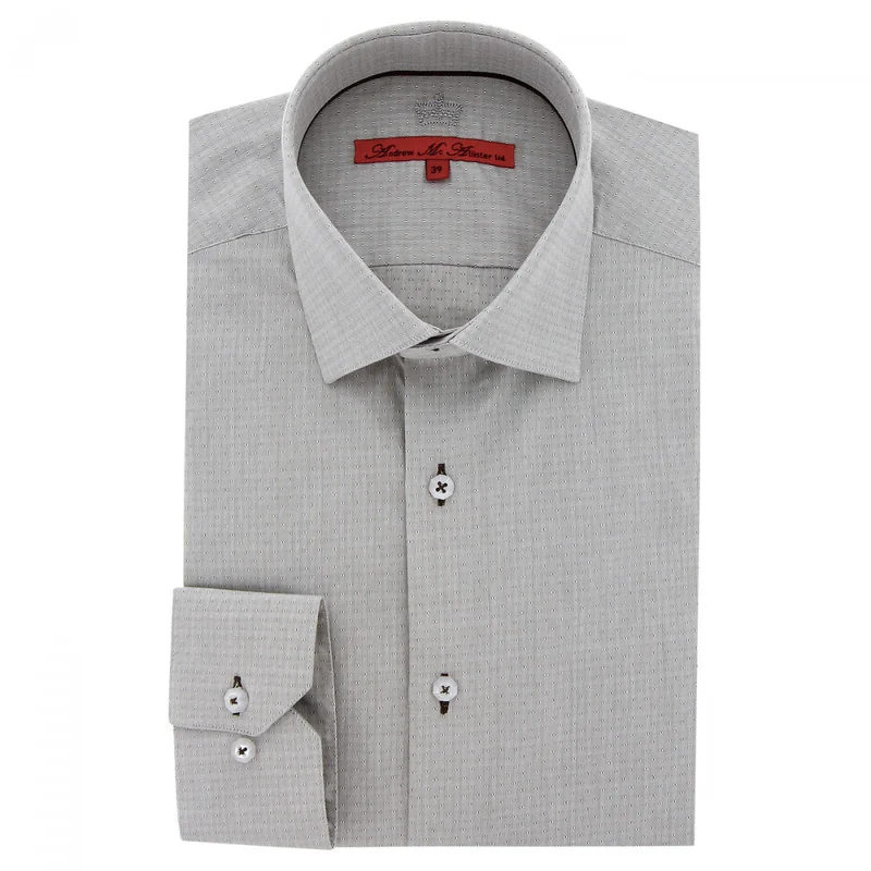 Chemise homme micro-motifs brodés coupe droite GREYTERN Andrew Mac Allister