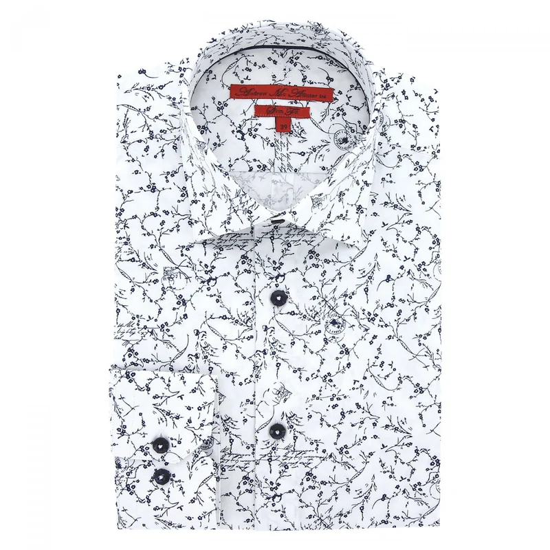 Chemise homme tissu imprimé fleuri coupe cintrée BLUFOW Andrew Mac Allister
