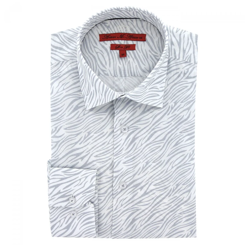 Chemise homme tissu imprimé zébré coupe cintrée ZEBREY Andrew Mac Allister