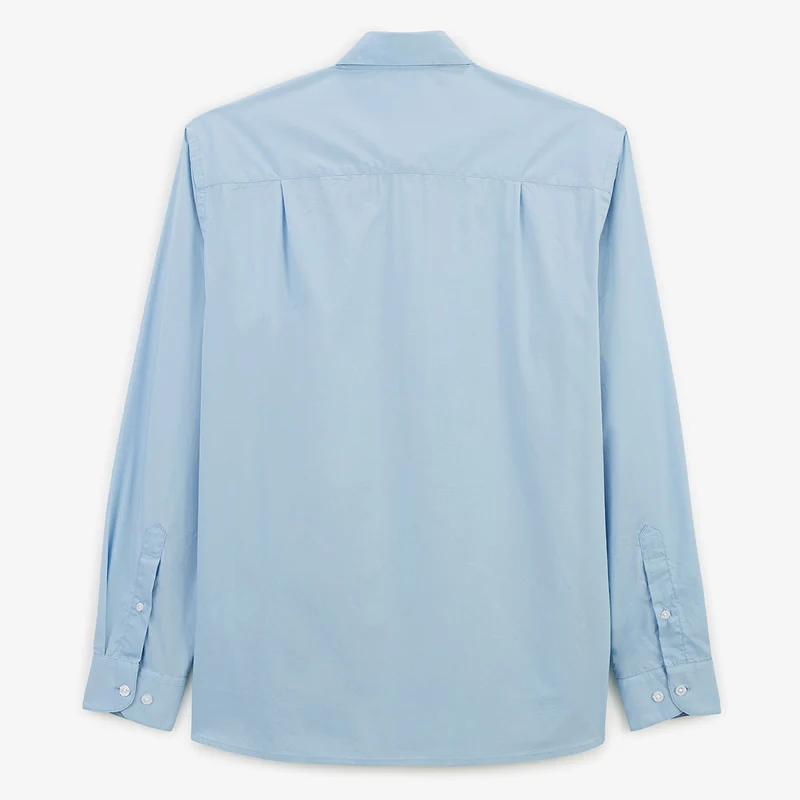 Chemise manches longues coton stretch bleu ciel