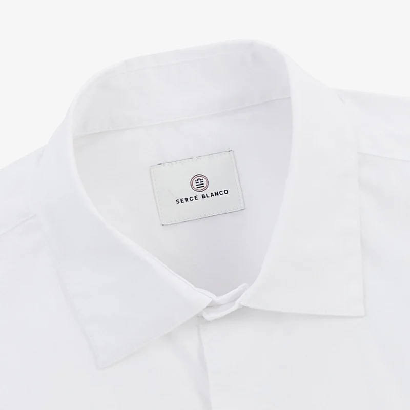 Chemise manches longues coton stretch blanche