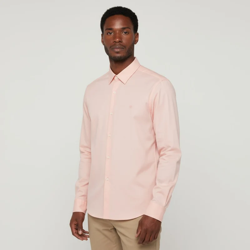 Chemise Charles mousseline de coton rose skin