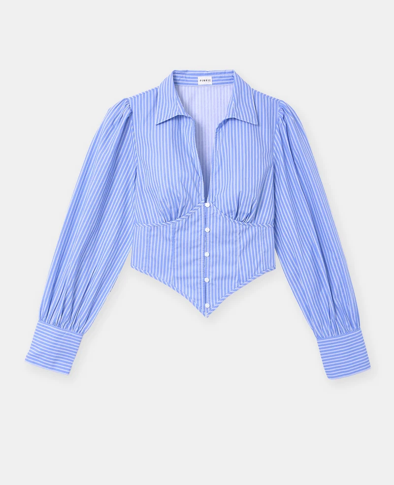 Chemise rayée façon corset