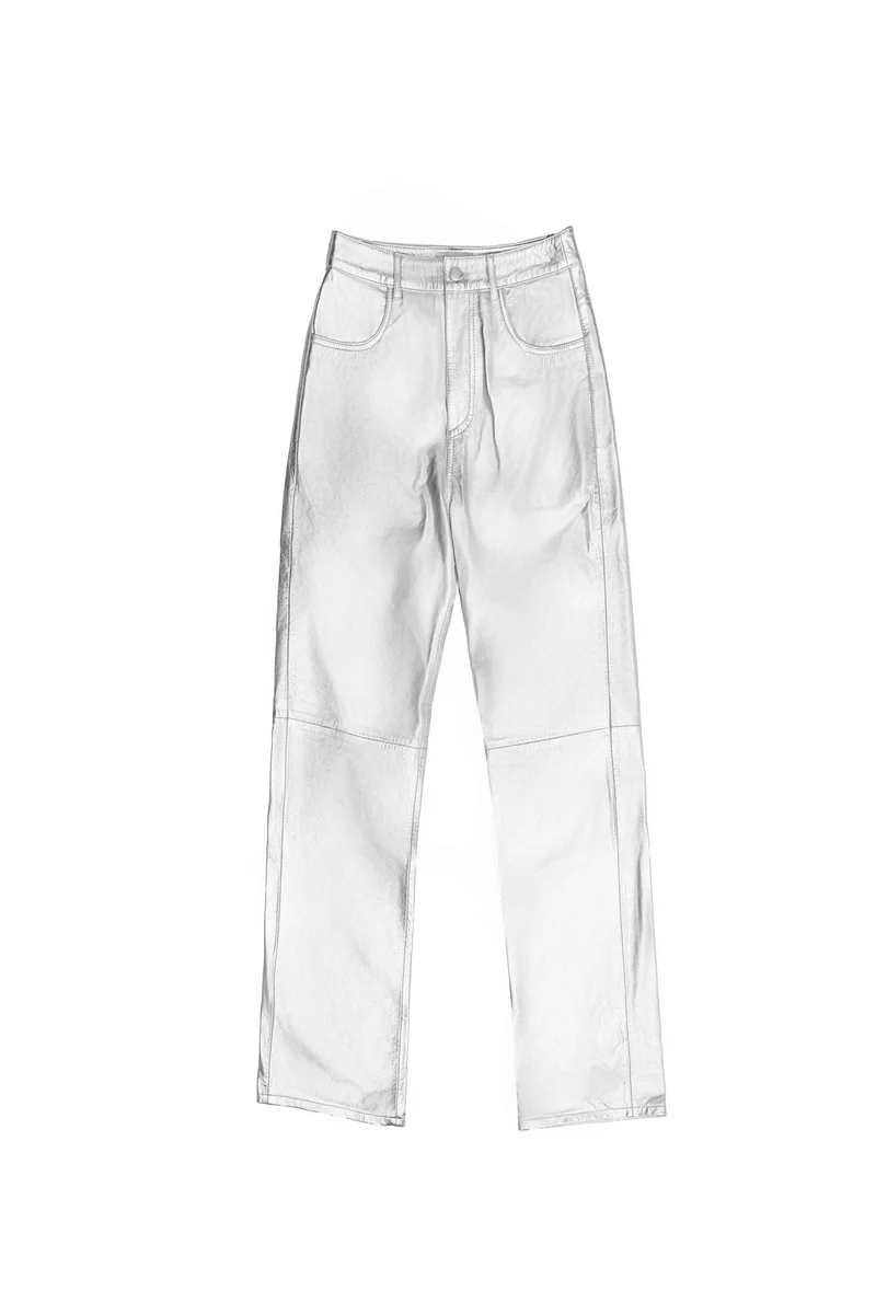 Zephyr - Pantalon droit en cuir