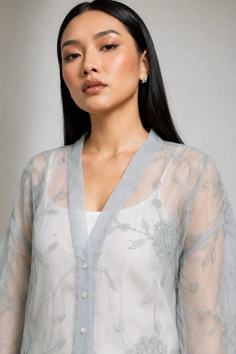 Verada|Embroidered Sheer Shirt