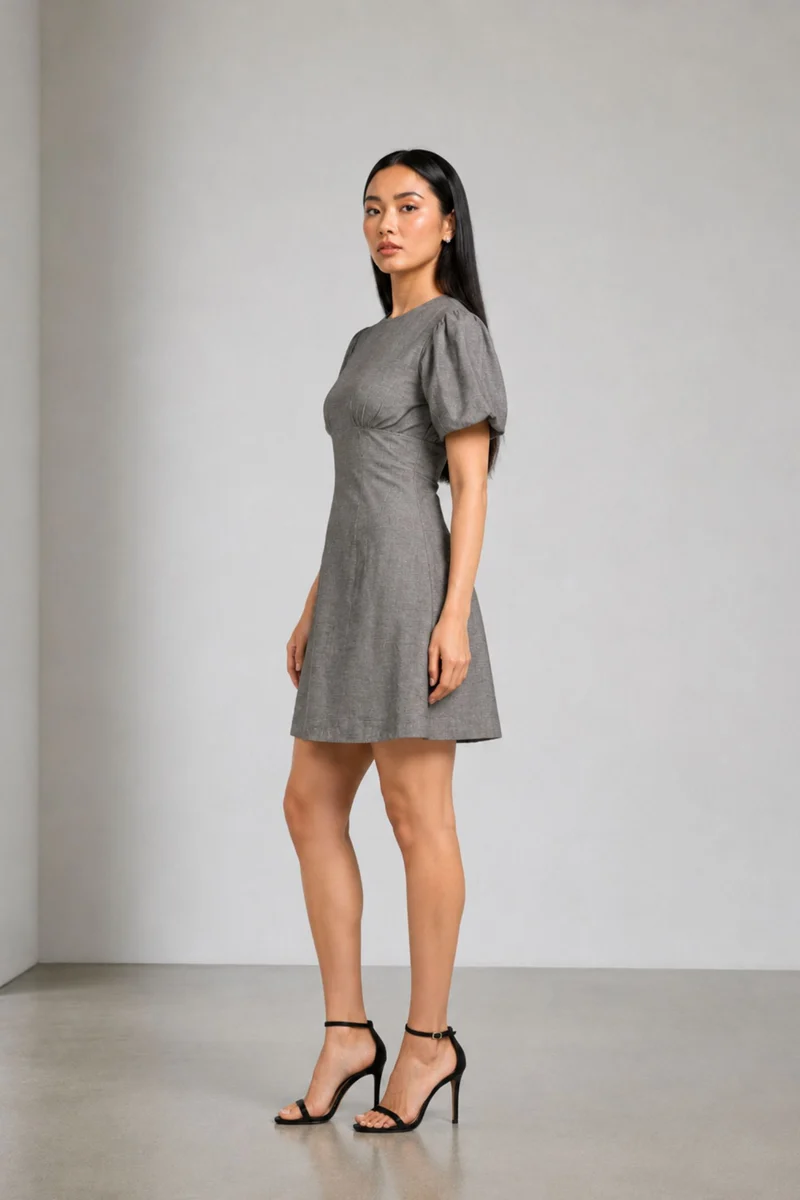Greyla|Cotton Broad Waist Yoke Mini Dress