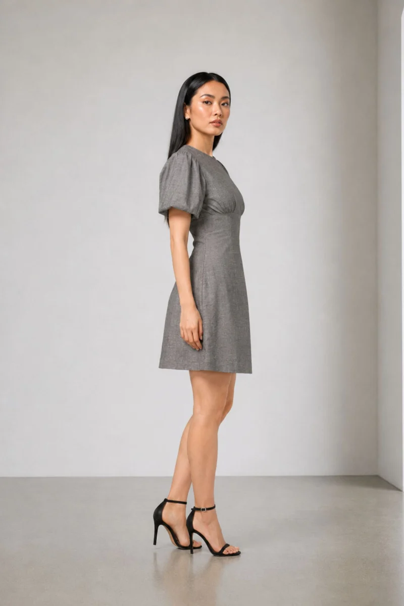 Greyla|Cotton Broad Waist Yoke Mini Dress