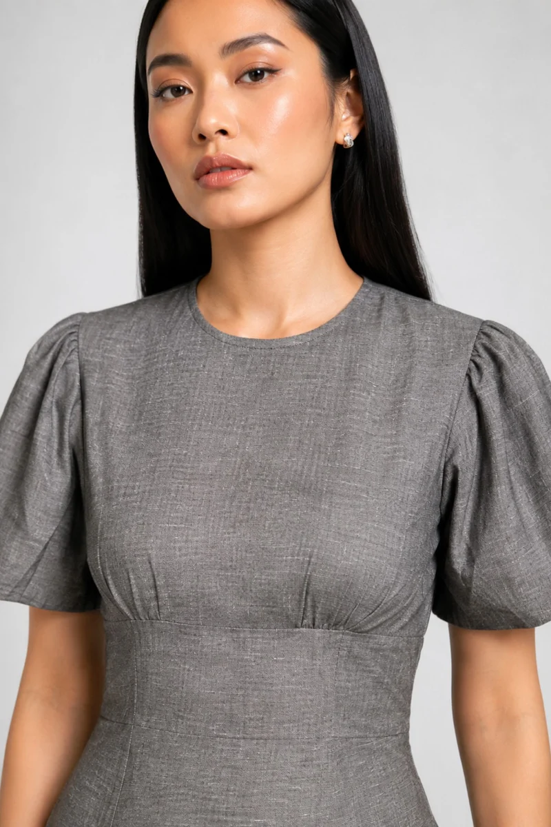 Greyla|Cotton Broad Waist Yoke Mini Dress