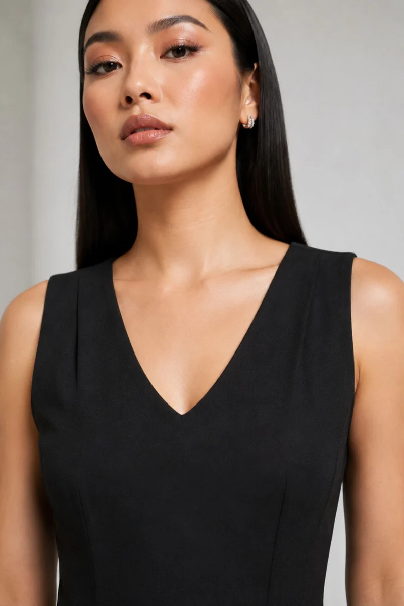 Veloriya|Cotton Panelled Vneck Mini Dress