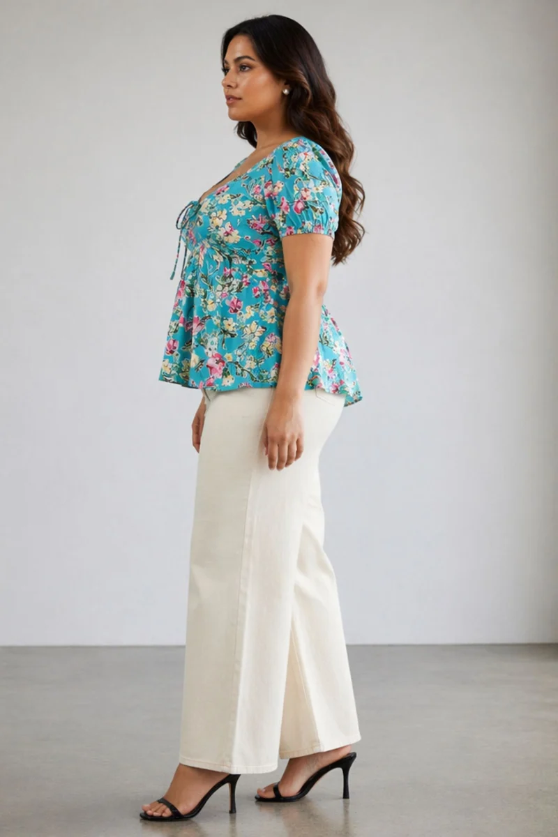 Tamina|Viscose Peplum Top With Tieup