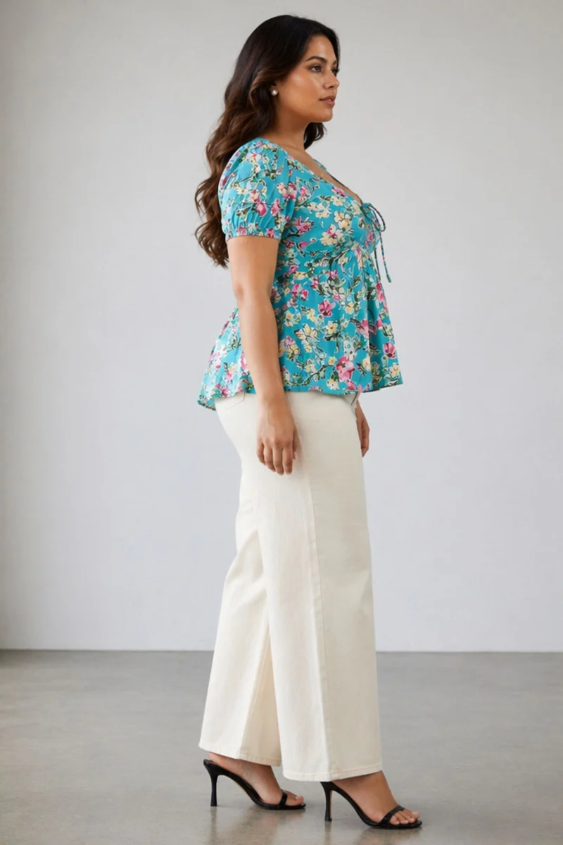 Tamina|Viscose Peplum Top With Tieup