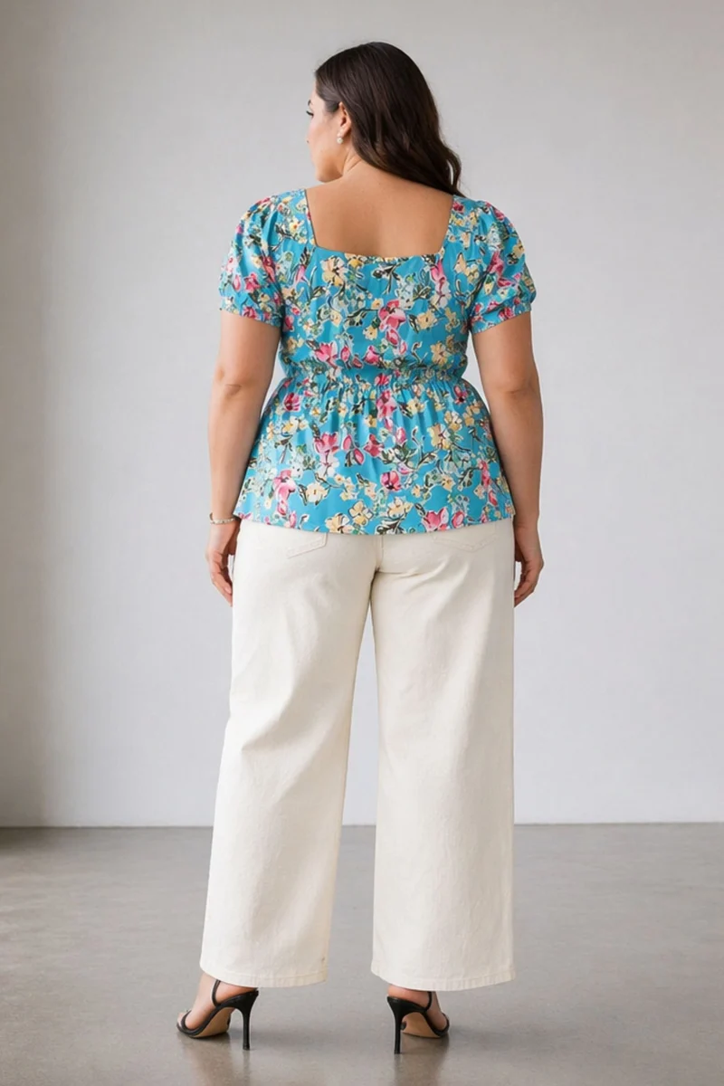 Tamina|Viscose Peplum Top With Tieup
