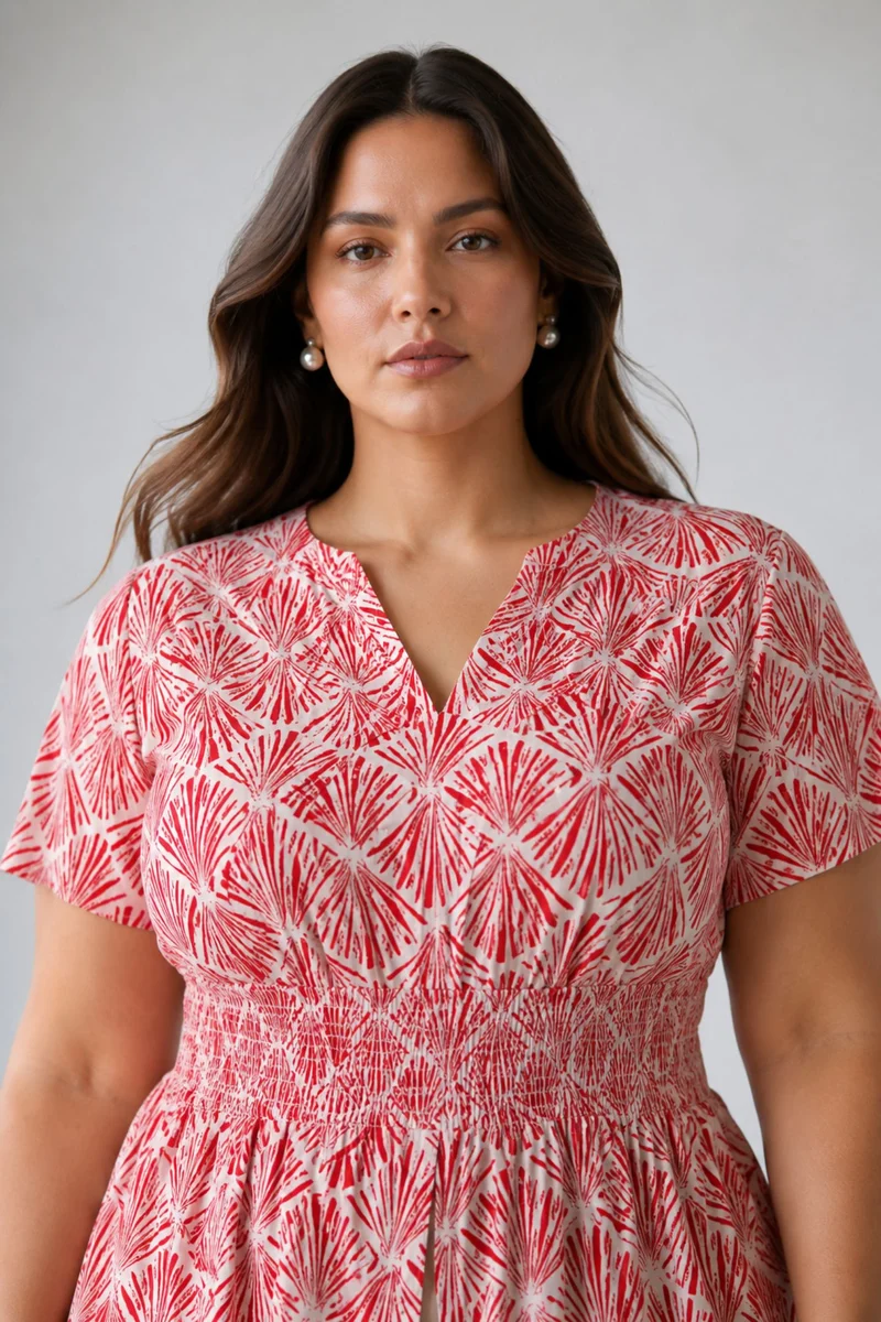 Cressia|Cotton Fitted Waist Peplum Top
