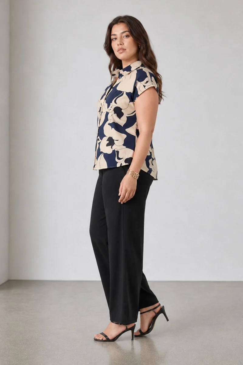 Floreva|Cotton Short Sleeve Shirt