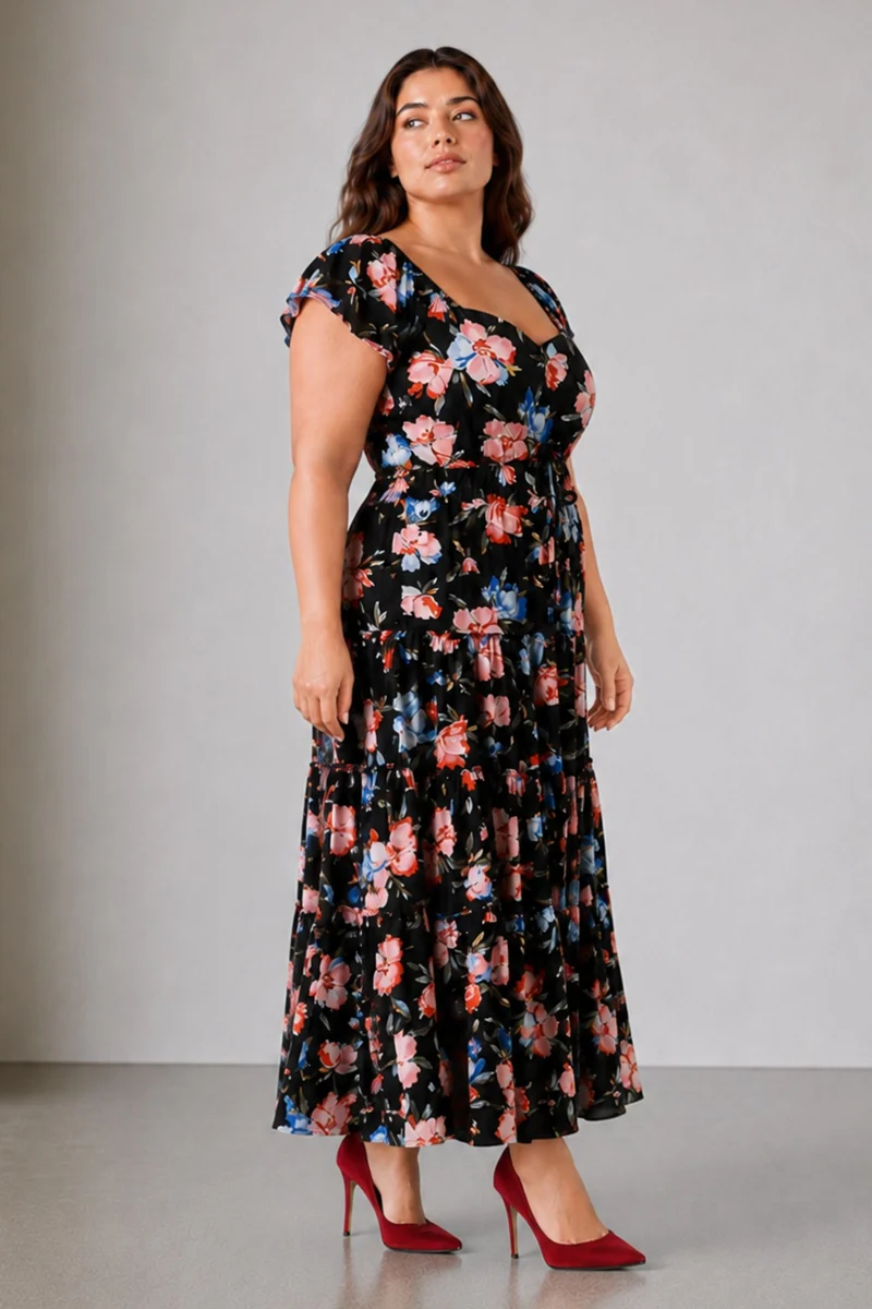 Tauko|Viscose Maxi Tiered Dress