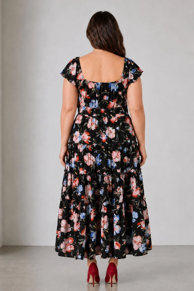 Tauko|Viscose Maxi Tiered Dress