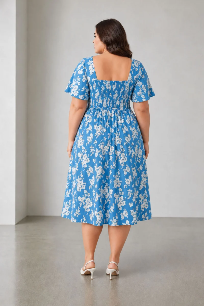 Terima|Viscose Fit And Flare Midi Dress