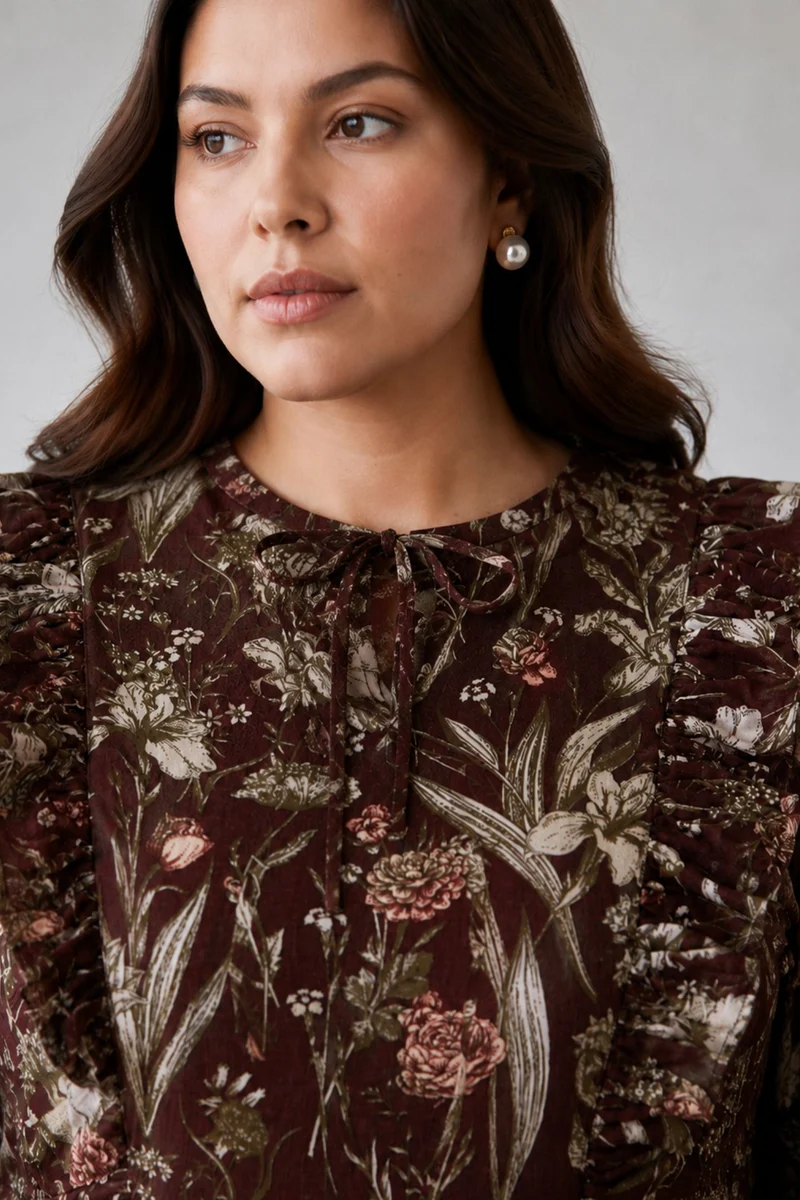 Cerelia|100% Cotton Ruffled Peplum Top