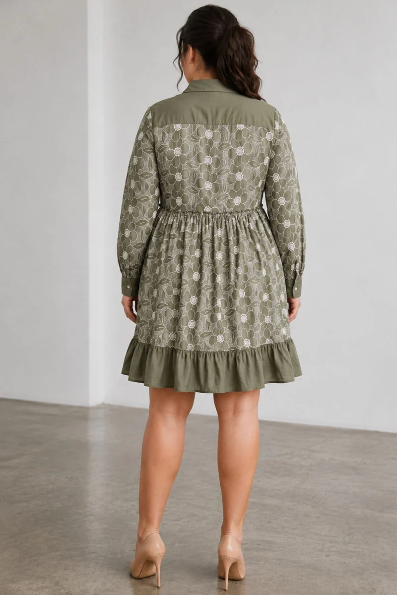 Veloria|Cotton Schiffli Shirt Dress