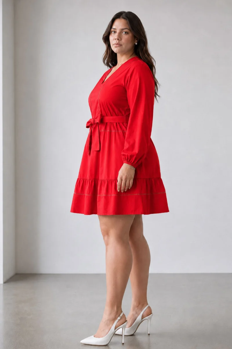 Roselette|Cotton Lace Insert Dress