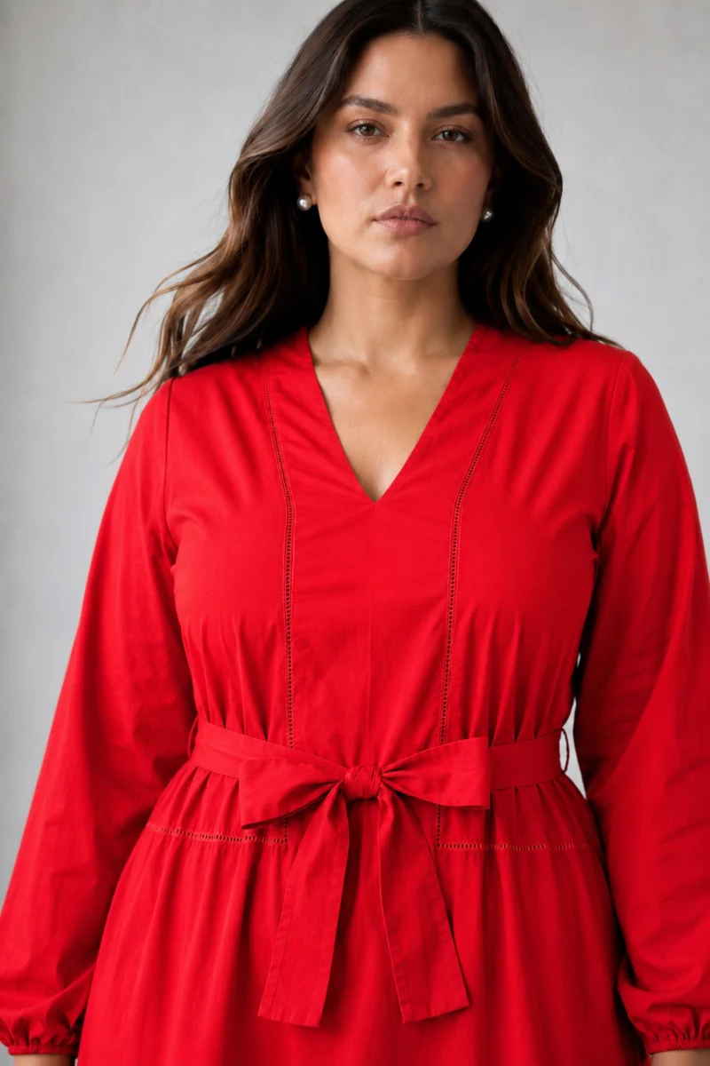 Roselette|Cotton Lace Insert Dress