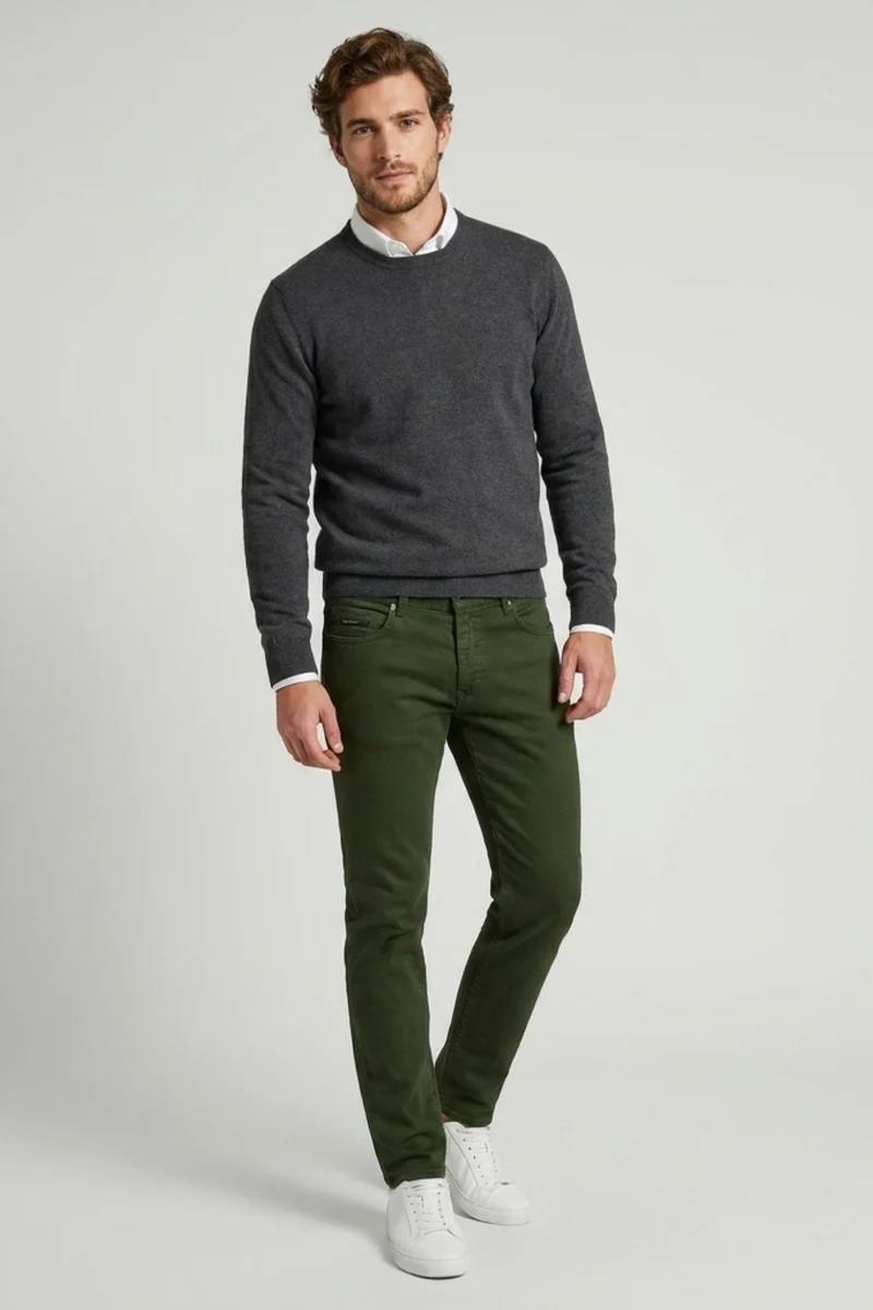 Cotton Stretch Man Pant Green