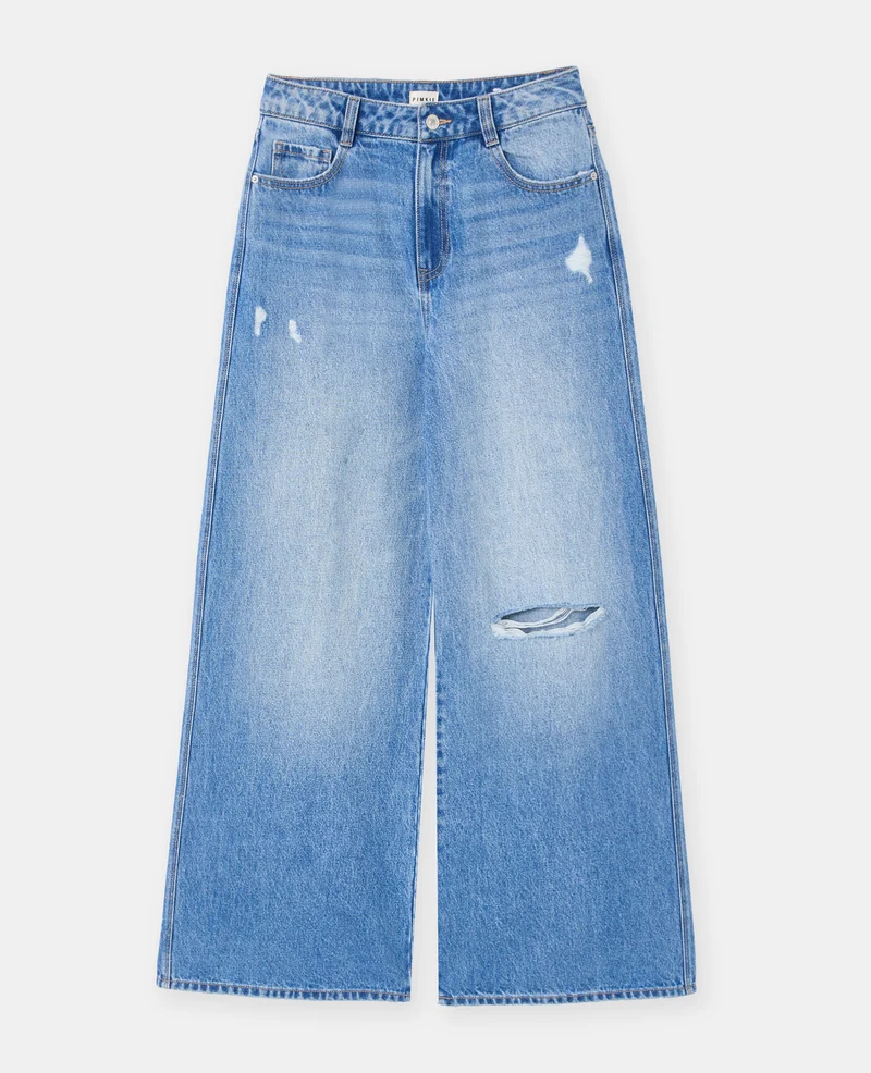 Jean destroy extra wide taille haute