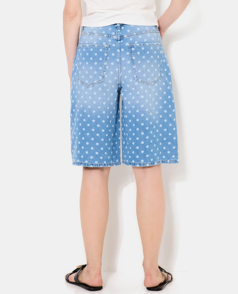 Bermuda en jean motif pois